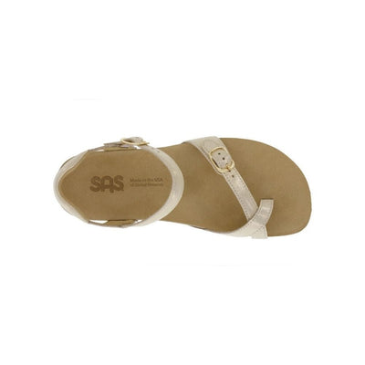 SAS Women's Pampa Leather Comfort Ankle-Strap Sandal - Soft Gold 4
