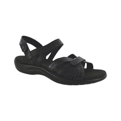 SAS Women's Pier Supportive Leather Sandal - Black Sand 1
