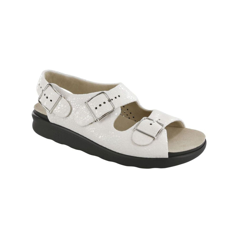 SAS Women’s Relaxed Supportive Leather Slip-On Shoe – Vanilla 1