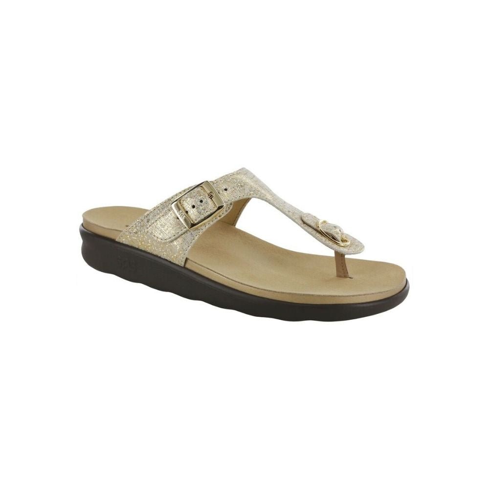 SAS Women’s Sanibel Sandal Ergonomic Comfort Slide - Shiny Gold 1