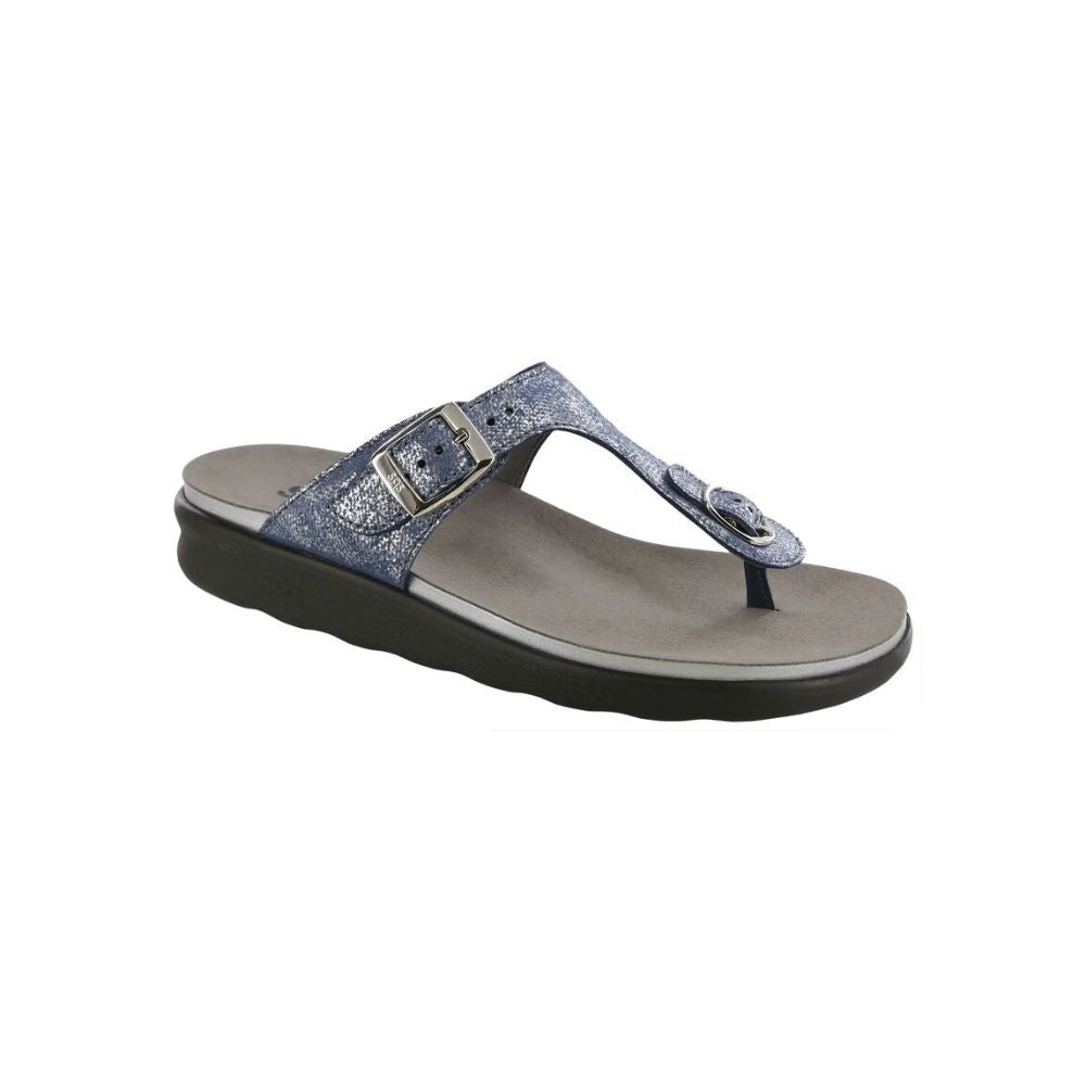 SAS Women’s Sanibel Sandal Ergonomic Comfort Slide - Silver Blue 1
