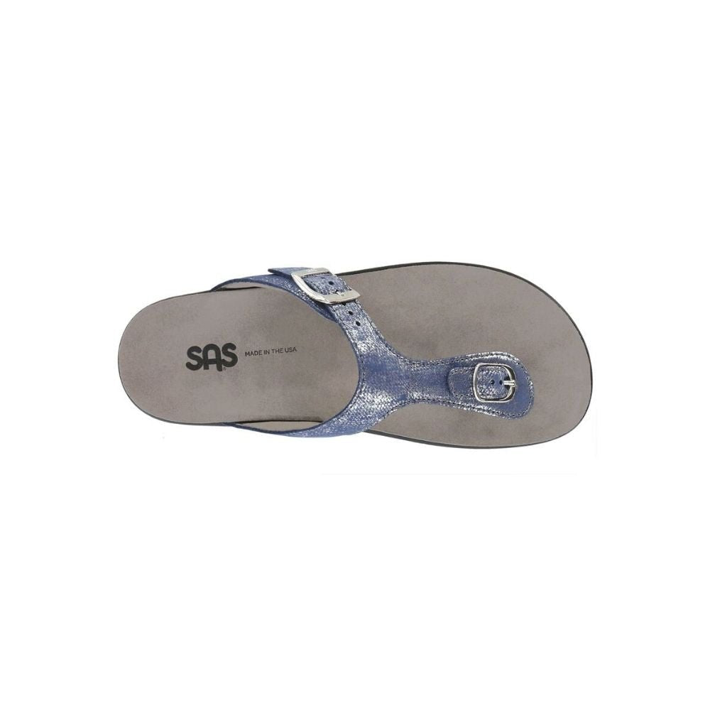 SAS Women’s Sanibel Sandal Ergonomic Comfort Slide - Silver Blue 3