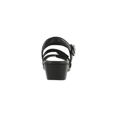 SAS Women's Savanna Adjustable Strap Leather Sandal - Web Black 4