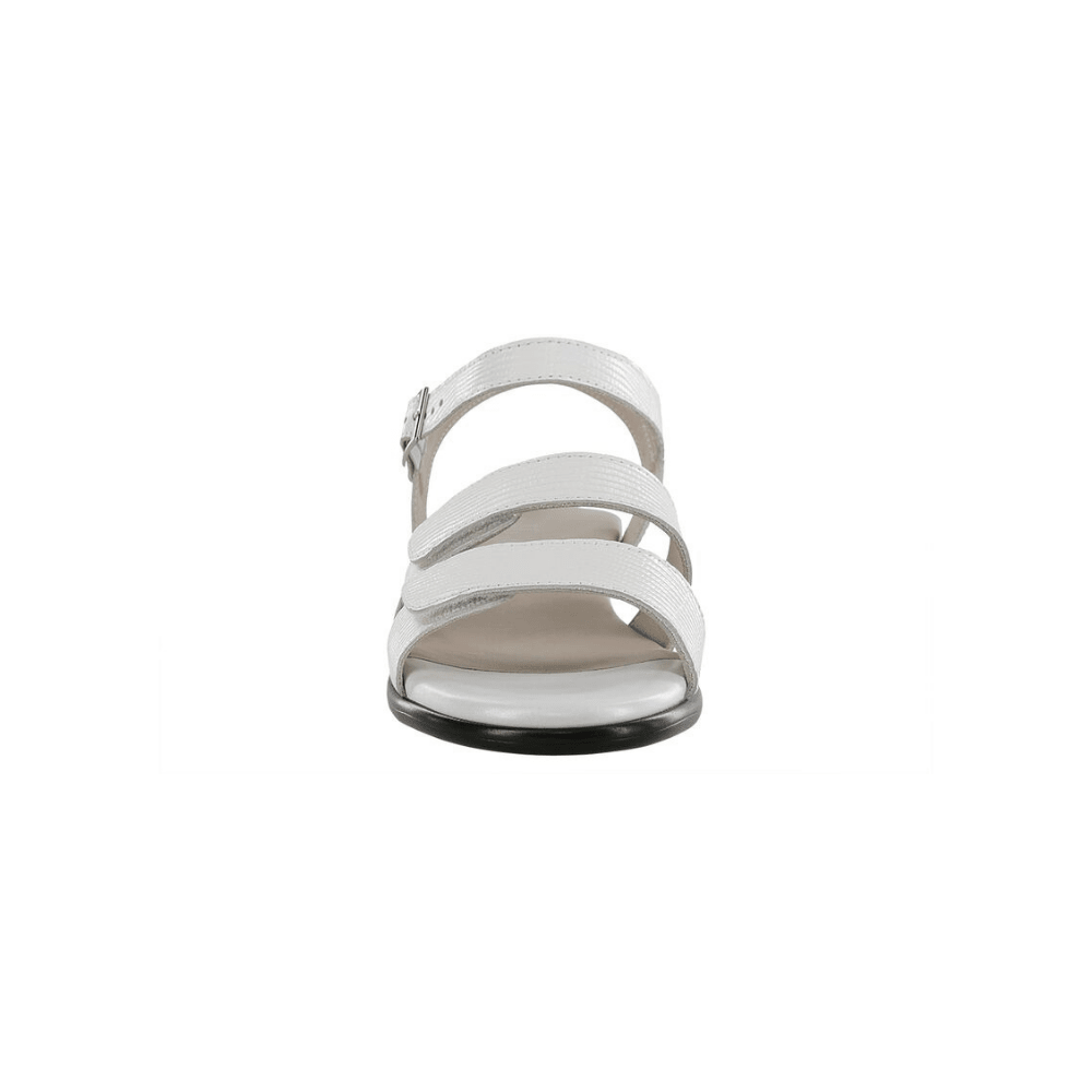 SAS Women's Savanna Adjustable Strap Leather Sandal - White Lizard 3