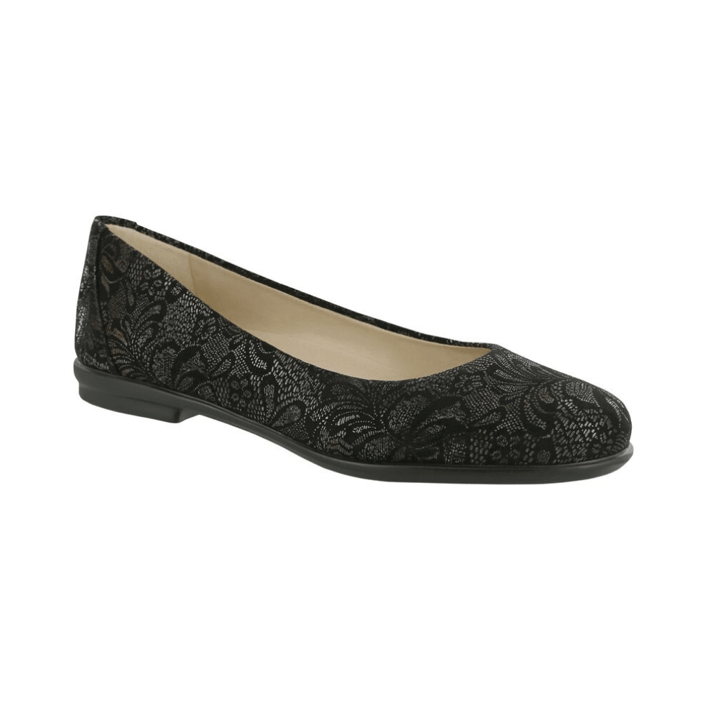 SAS Women’s Scenic Ballet Flat – Black Lace 1