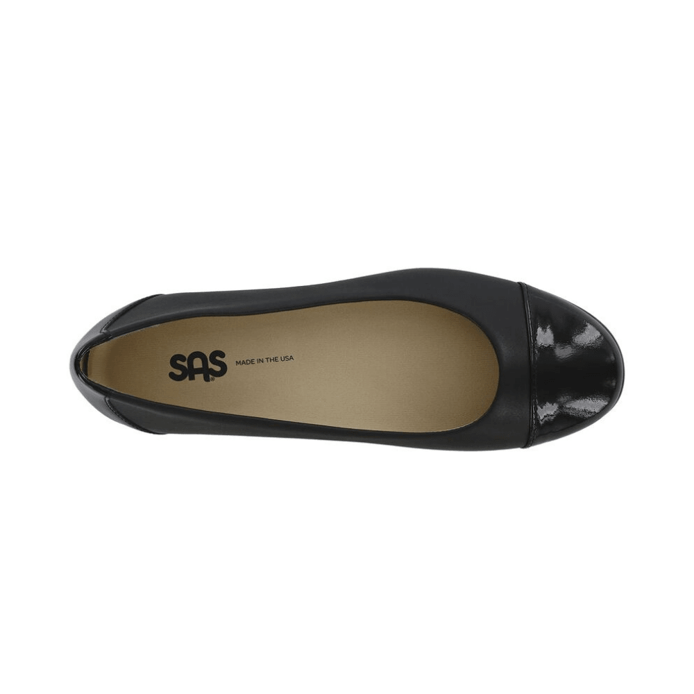 SAS Women’s Scenic Cap Toe Ballet Flat – Black Patent 2