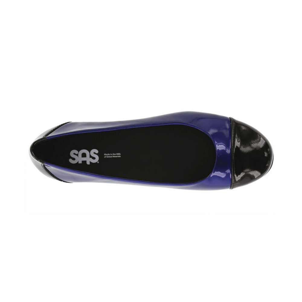 SAS Women’s Scenic Cap Toe Ballet Flat – Black / Sapphire 2