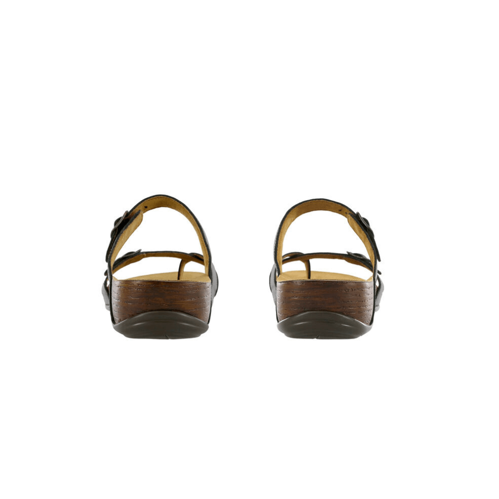 SAS Women’s Shelly Leather Adjustable Slide Sandal – Black 3