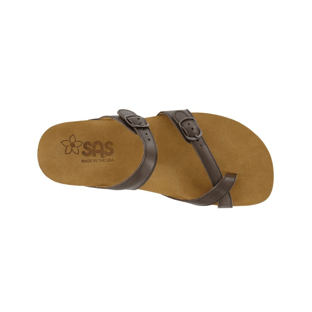 SAS Women’s Shelly Leather Adjustable Slide Sandal – Coffee 2