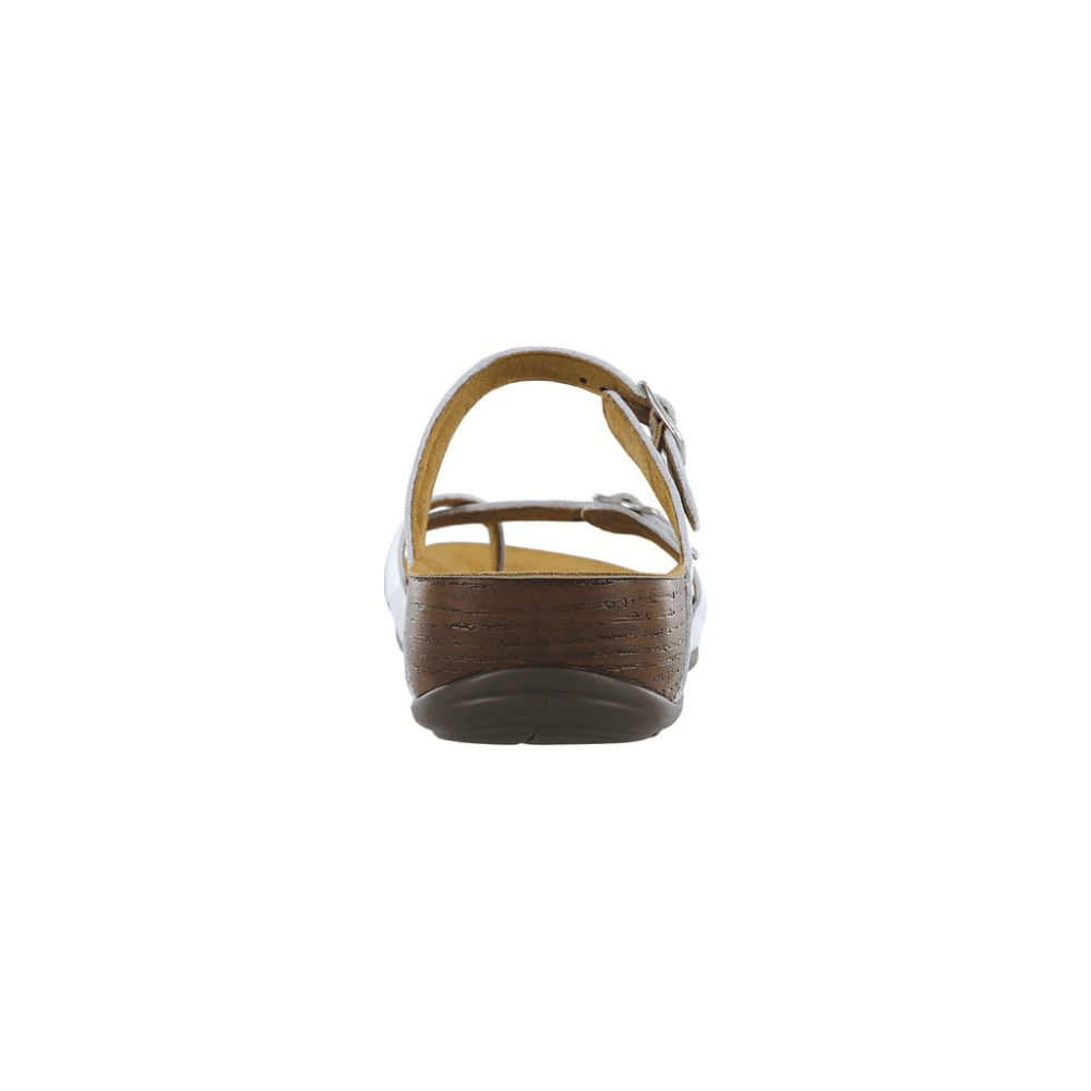 SAS Women’s Shelly Leather Adjustable Slide Sandal – Pearl White 4
