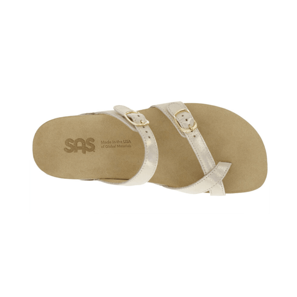 SAS Women’s Shelly Leather Adjustable Slide Sandal – Soft Gold 2