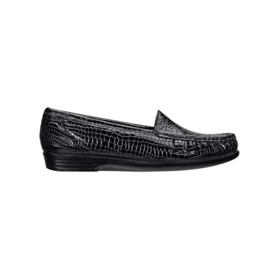 SAS Women's Simplify Leather Slip-On Loafer – Black Croc 3