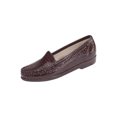 SAS Women's Simplify Leather Slip-On Loafer – Brown Croc 6