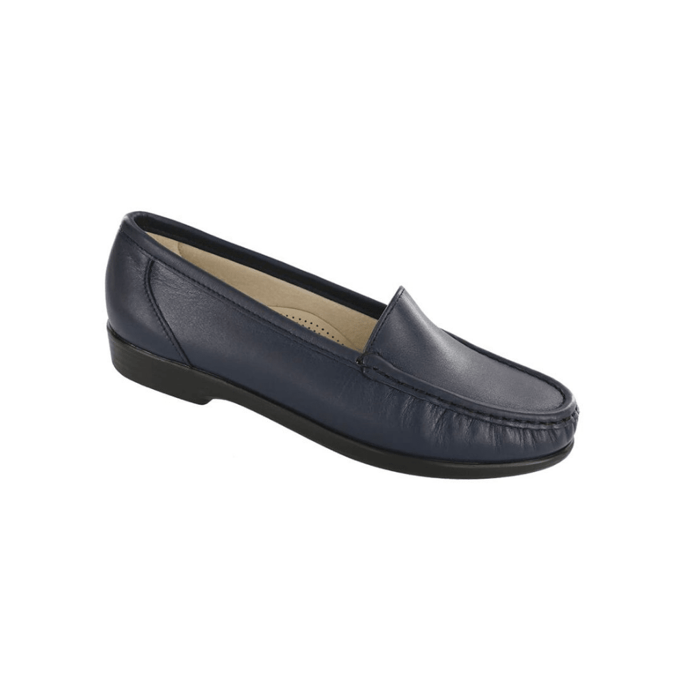 SAS Women's Simplify Leather Slip-On Loafer – Navy 1