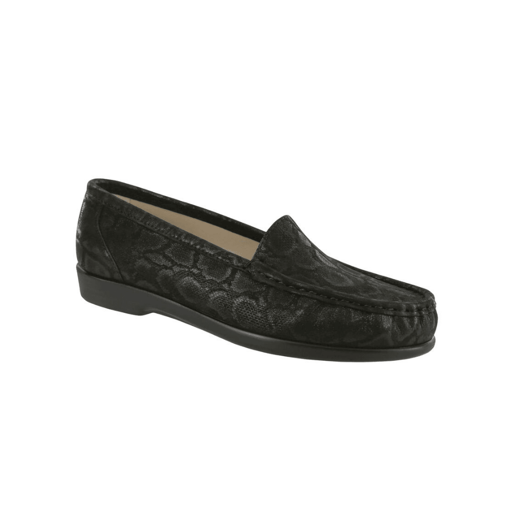 SAS Women's Simplify Leather Slip-On Loafer – Nero Snake 1