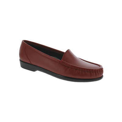 SAS Women's Simplify Leather Slip-On Loafer – Red 1