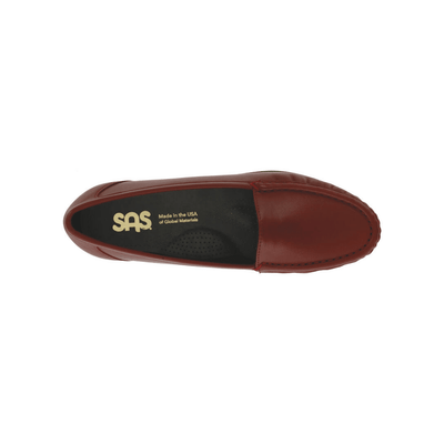 SAS Women's Simplify Leather Slip-On Loafer – Red 2