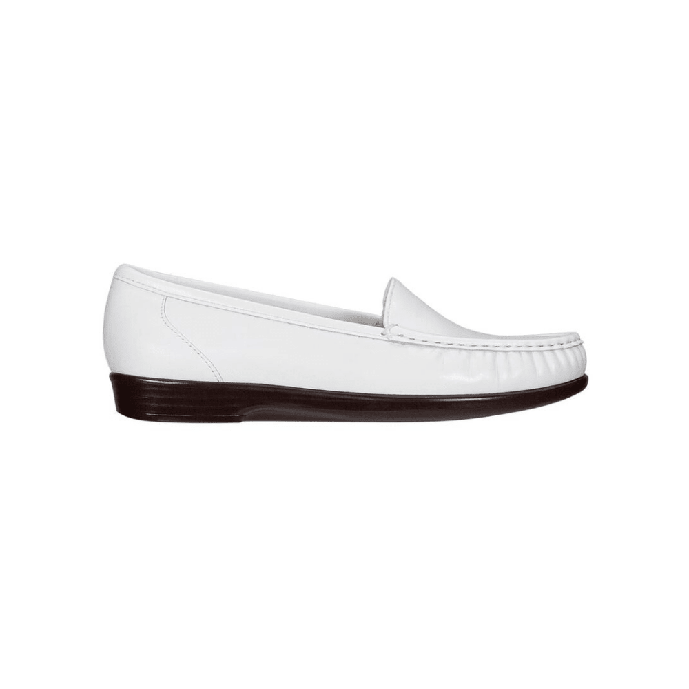 SAS Women's Simplify Leather Slip-On Loafer – White 3