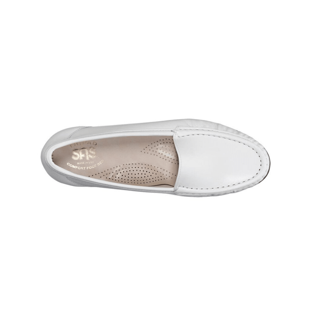 SAS Women's Simplify Leather Slip-On Loafer – White 4