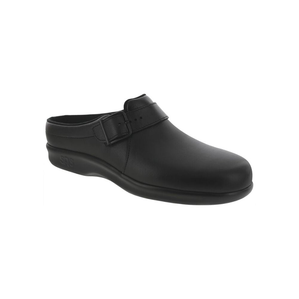 SAS Women’s Slip-On Leather Orthotic Comfort Clog – Black 1