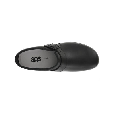SAS Women’s Slip-On Leather Orthotic Comfort Clog – Black 2