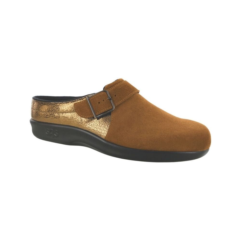 SAS Women’s Slip-On Leather Orthotic Comfort Clog – Turbinado Bronze 1