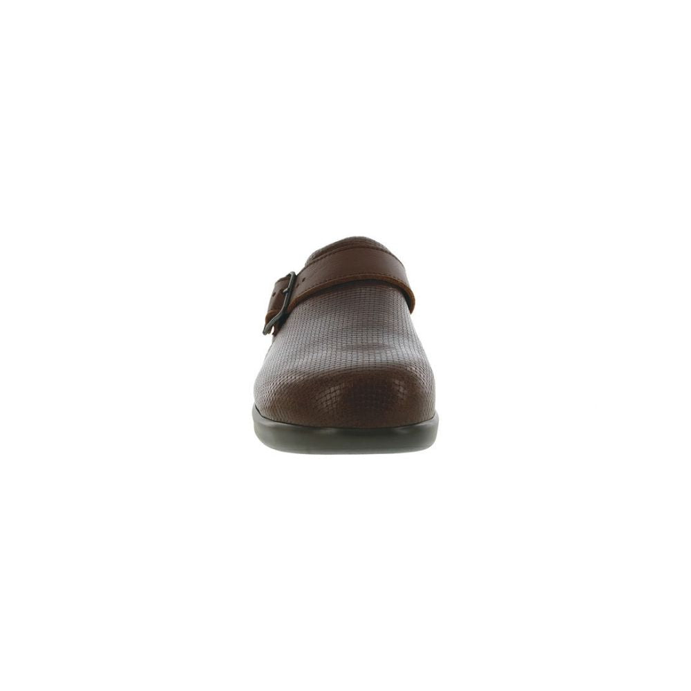 SAS Women’s Slip-On Leather Orthotic Comfort Clog – Woven Brown 3