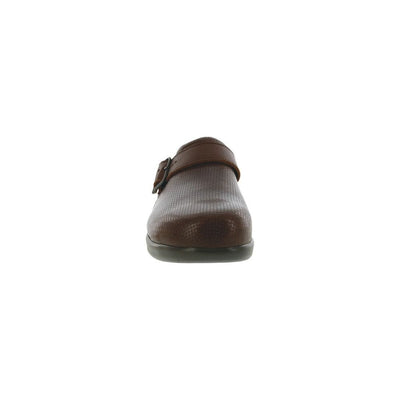 SAS Women’s Slip-On Leather Orthotic Comfort Clog – Woven Brown 3