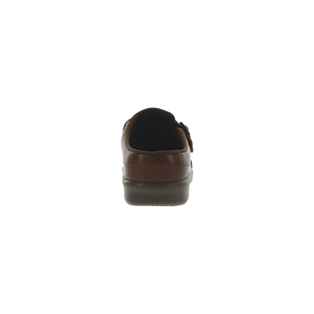 SAS Women’s Slip-On Leather Orthotic Comfort Clog – Woven Brown 4