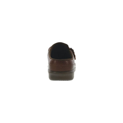 SAS Women’s Slip-On Leather Orthotic Comfort Clog – Woven Brown 4