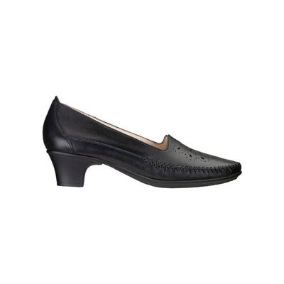 SAS Women’s Sonyo Slip-On Pump Leather Comfort Heel – Alfa Black 3