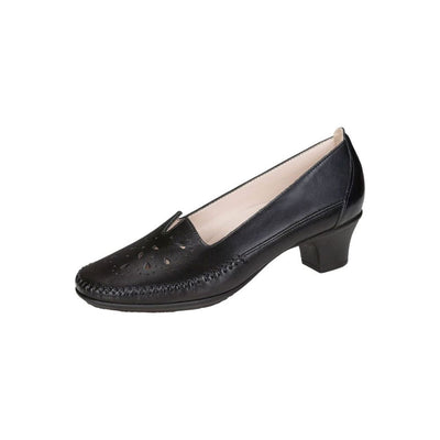 SAS Women’s Sonyo Slip-On Pump Leather Comfort Heel – Alfa Black 2