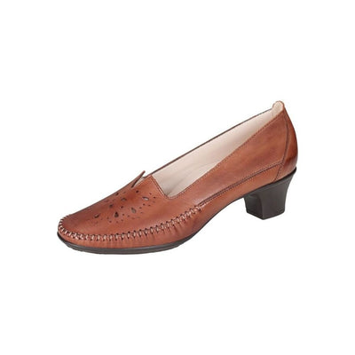 SAS Women’s Sonyo Slip-On Pump Leather Comfort Heel – Alfa Brown 5