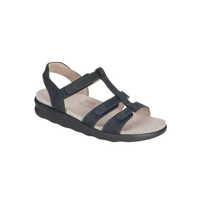 SAS Women’s Sorrento Leather Comfort T-Strap Sandal - Nero 1