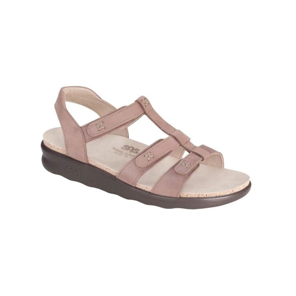 SAS Women’s Sorrento Leather Comfort T-Strap Sandal - Praline 1