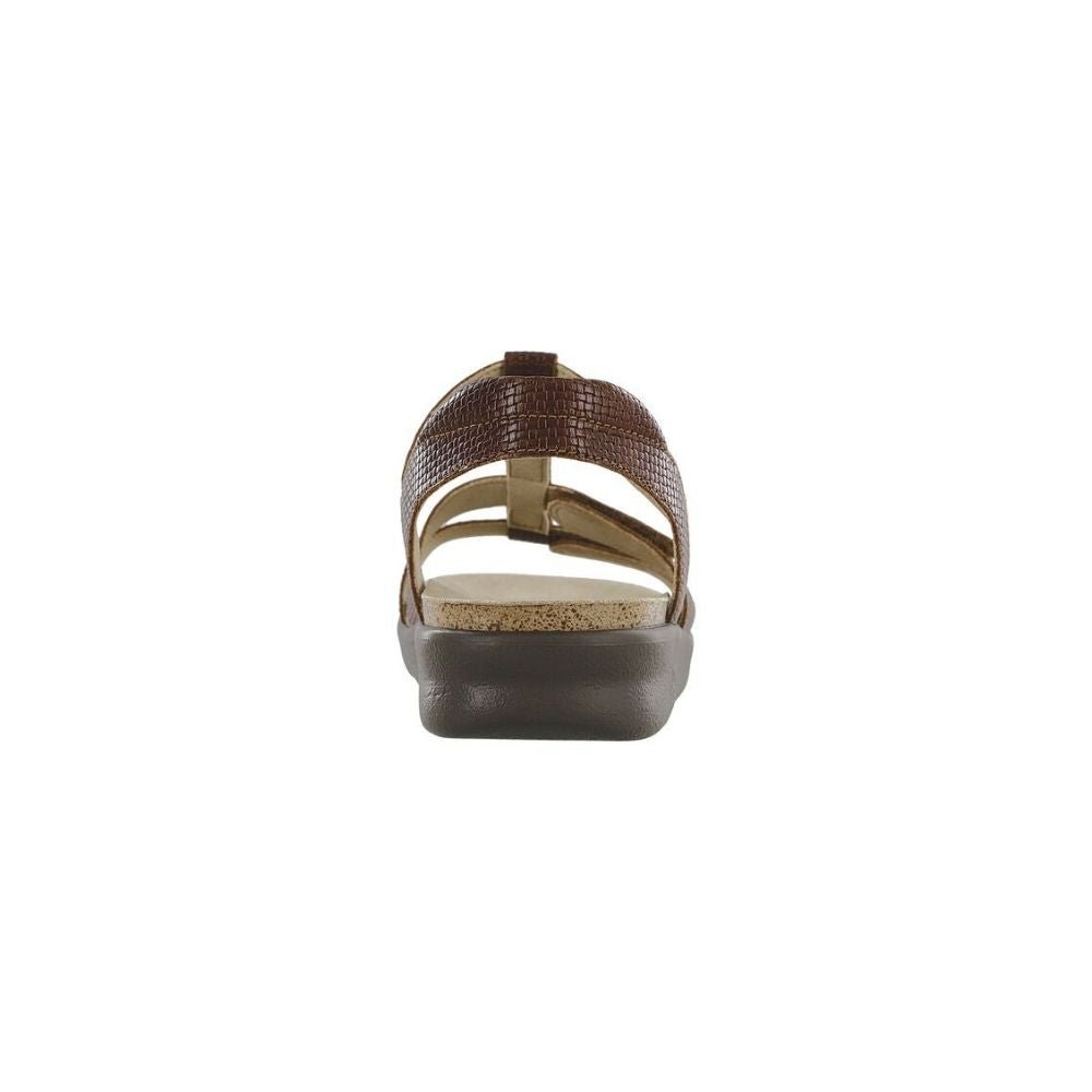 SAS Women’s Sorrento Leather Comfort T-Strap Sandal - Woven Brandy 5