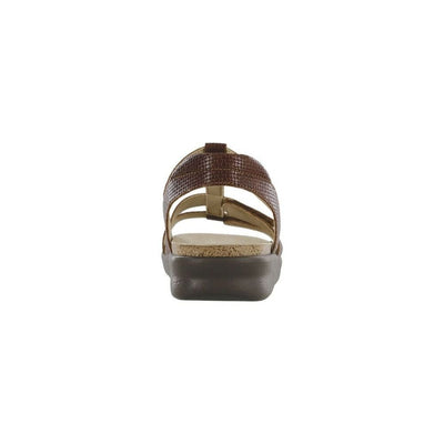 SAS Women’s Sorrento Leather Comfort T-Strap Sandal - Woven Brandy 5