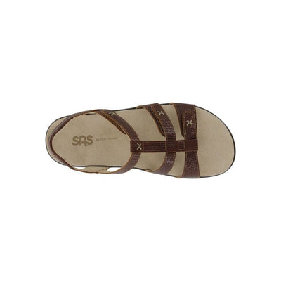 SAS Women’s Sorrento Leather Comfort T-Strap Sandal - Woven Brandy 3