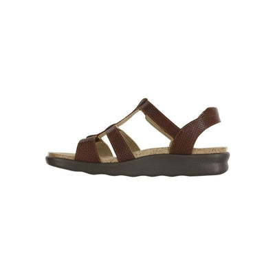 SAS Women’s Sorrento Leather Comfort T-Strap Sandal - Woven Brandy 2