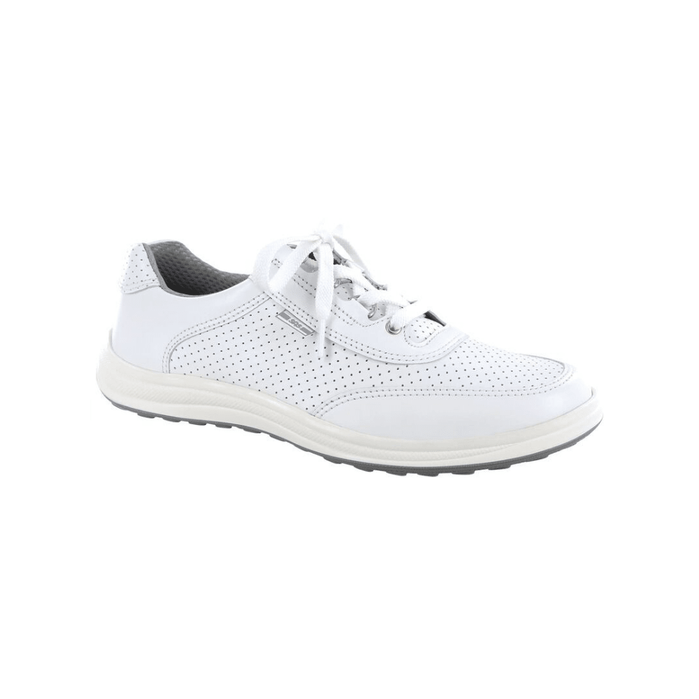 SAS Women's Sporty Lux Athletic Walking Shoe – White Perf 1