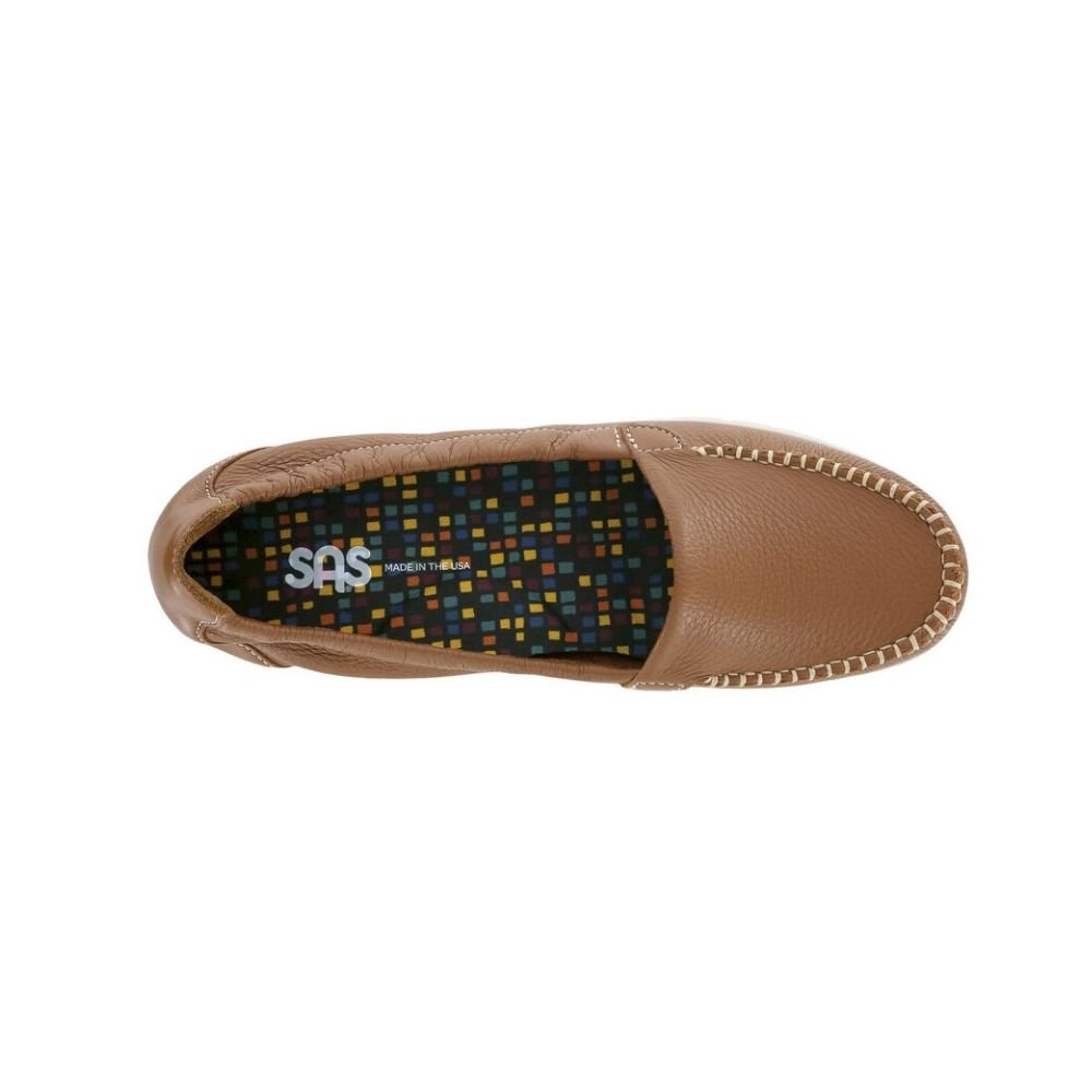 SAS Women’s Sunny Ultra-Flexible Folding Leather Flat Shoe – Pecan Brown 2