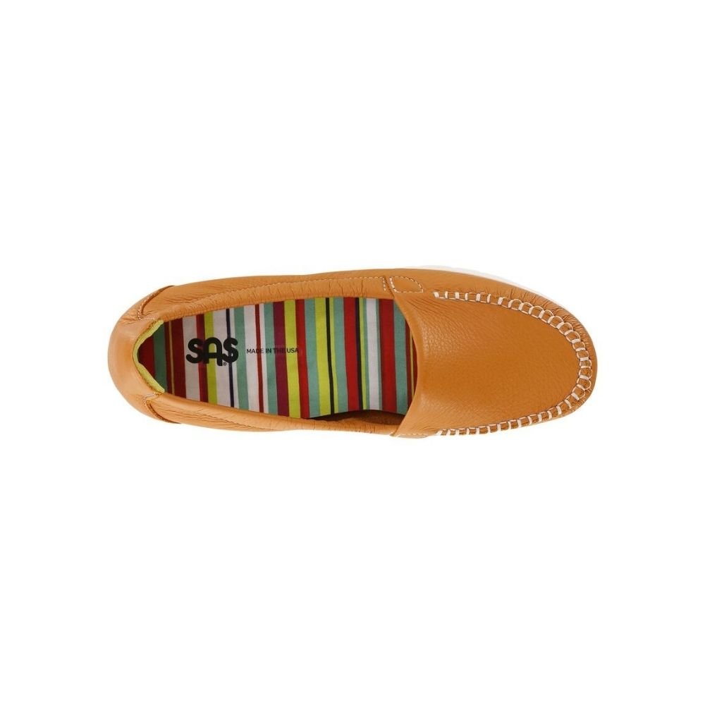SAS Women’s Sunny Ultra-Flexible Folding Leather Flat Shoe – Tangerine Orange 2