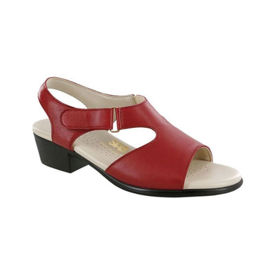 SAS Women's Suntimer Adjustable Leather Sandal - Red 1