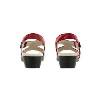SAS Women's Suntimer Adjustable Leather Sandal - Red 3