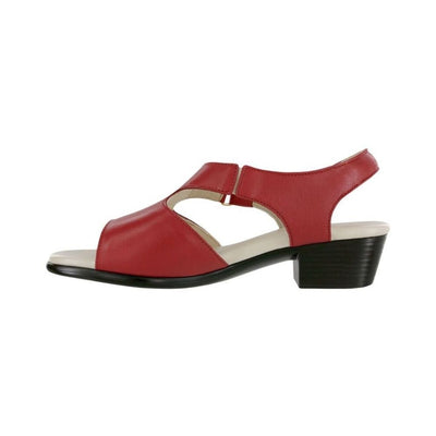 SAS Women's Suntimer Adjustable Leather Sandal - Red 5