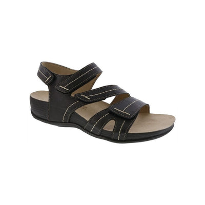 SAS Women’s Swerve Leather Comfort Sandal – Black 1