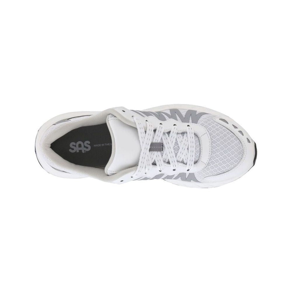 SAS Women’s Tempo Athletic Comfort Sneaker – White/Silver 3