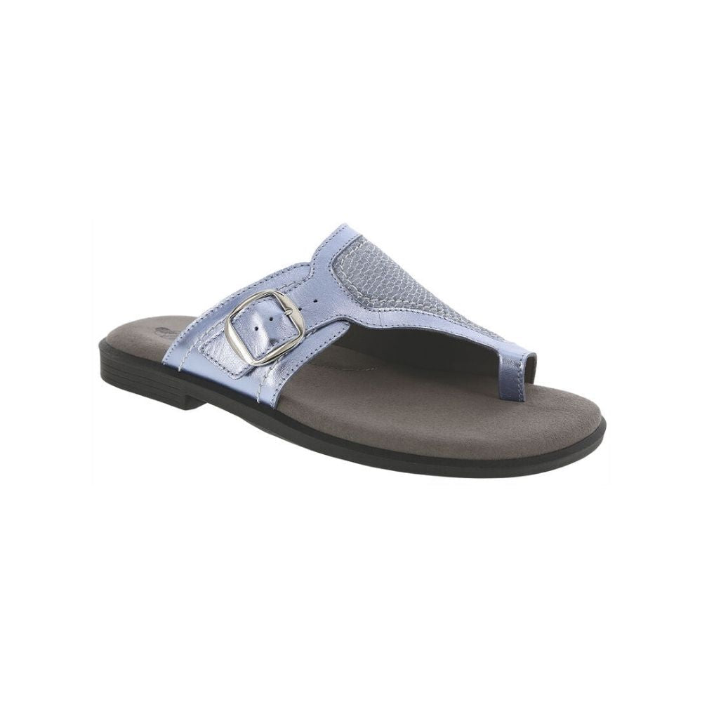 SAS Women's Toe-Loop Market Leather Slide Sandal - Spring Blue 1