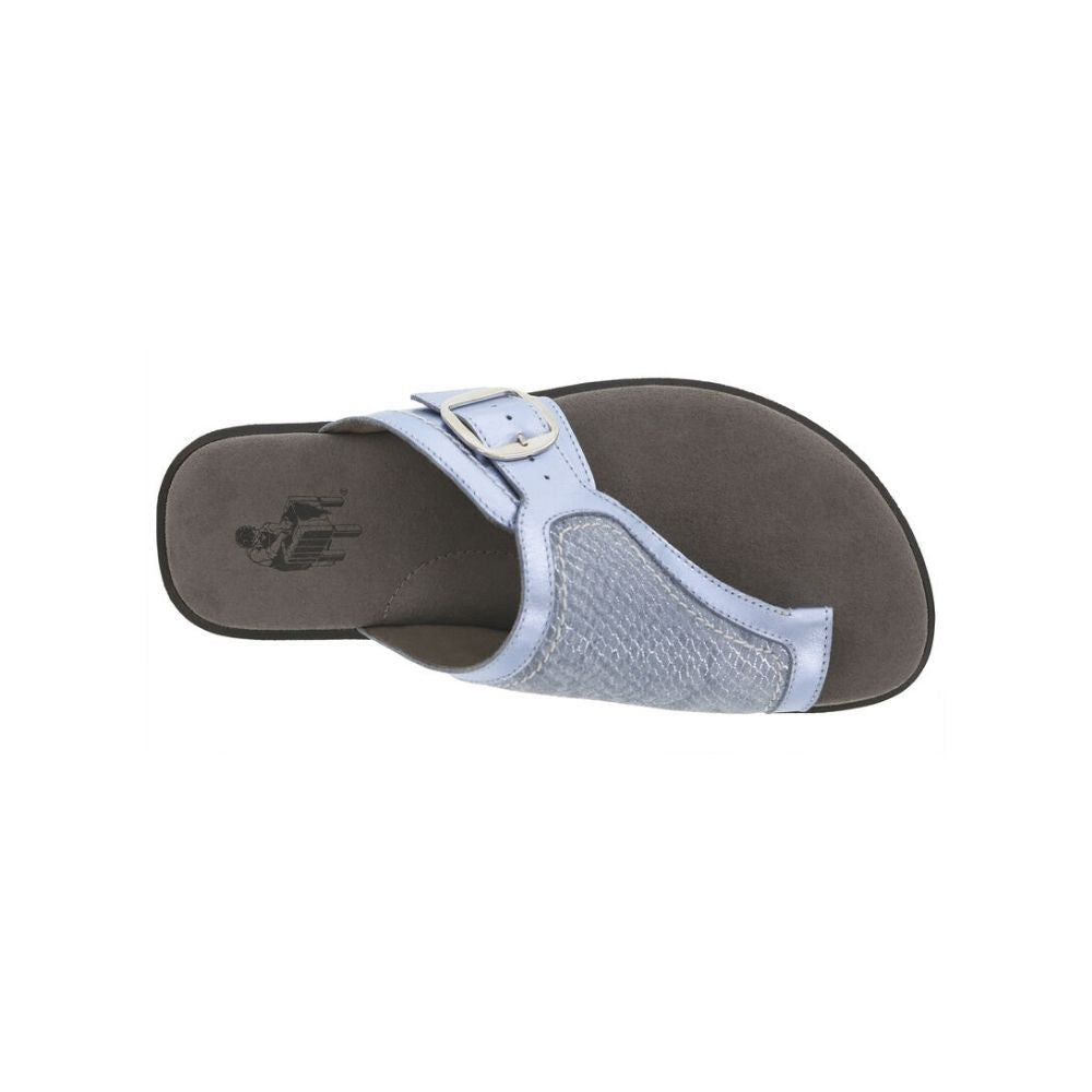 SAS Women's Toe-Loop Market Leather Slide Sandal - Spring Blue 3