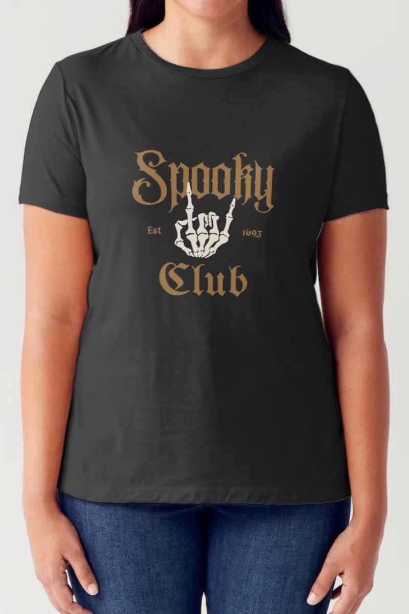 Simply Love Full Size SPOOKY CLUB Short Sleeve Tubular T-Shirt - Trendsi